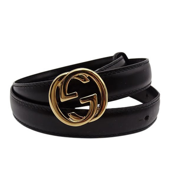 Gucci Accessories Gucci Belt Womens Leather Interlocking Black